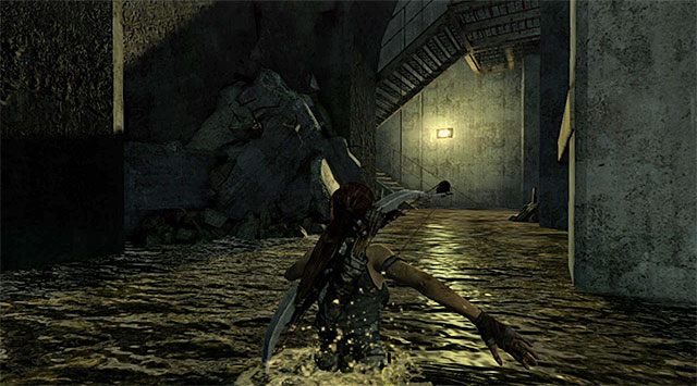 Możesz już wskoczyć do wody i zająć się zbadaniem obszaru na lewo od wejścia do tej sali - Zalany skarbiec | Opcjonalne grobowce - Shipwreck Beach | Solucja Tomb Raider - Tomb Raider - poradnik do gry