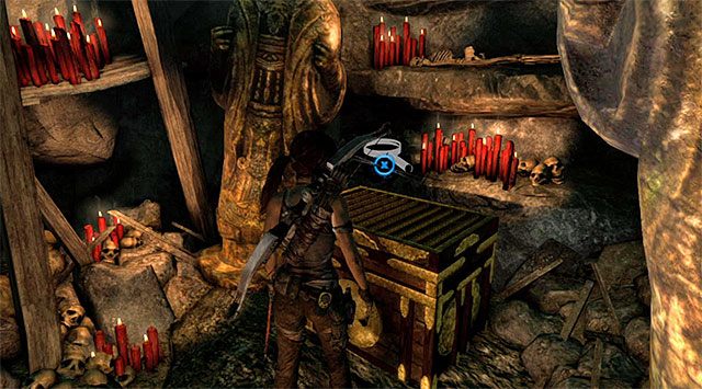 Po dotarciu na piętro zlokalizuj skrzynię ze skarbami i ją otwórz - Zalany skarbiec | Opcjonalne grobowce - Shipwreck Beach | Solucja Tomb Raider - Tomb Raider - poradnik do gry