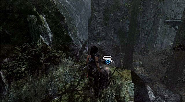 Zacznij przemieszczać się po interaktywnej ścianie, najpierw kierując się ku górze i następnie w prawo - Geoskrzynki | Sekrety - Summit Forest (Las na szczycie) | Sekrety Tomb Raider - Tomb Raider - poradnik do gry