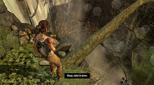 Wznów eksplorację lokacji Coastal Bluffs (Nadbrzeżne klify), podążając liniową drogą - Poszukaj śladów innych rozbitków | 3 - Oznaki życia | Solucja Tomb Raider - Tomb Raider - poradnik do gry