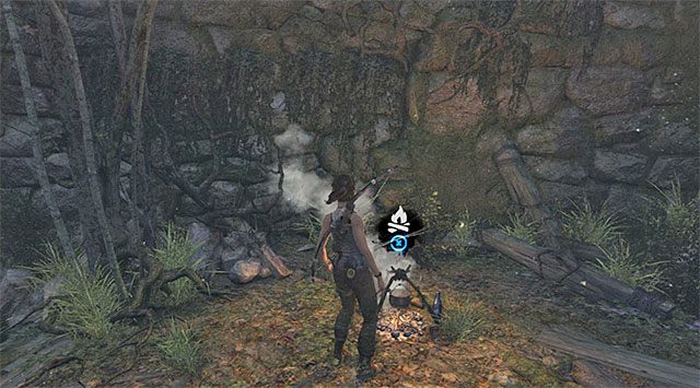 Najłatwiej jest skorzystać z obozowiska znajdującego się tuż przy zamkniętej bramie, choć nie jest to obowiązkowe, bo równie dobrze możesz też powrócić do poprzedniego obozowiska (tego zlokalizowanego przy bunkrze) - Znajdź obozowisko i ulepsz czekan | 6 - W impasie | Solucja Tomb Raider - Tomb Raider - poradnik do gry