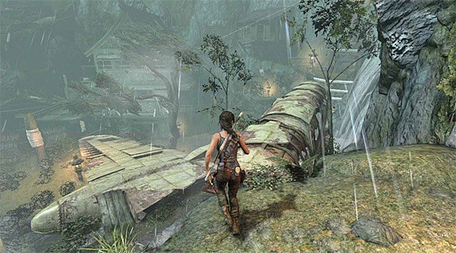 Skorzystaj teraz z pobliskich skalnych półek, przedostając się na najwyższą z nich - Znajdź plecak Rotha | 8 - Wołanie o pomoc | Solucja Tomb Raider - Tomb Raider - poradnik do gry