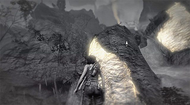 Udaj się teraz na północny-zachód, przy czym zwróć uwagę na mijany po drodze opcjonalny grobowiec (Grobowiec Niegodnych - Tomb of the Unworthy), który dobrze byłoby splądrować - Przedostań się do górnej części wodospadów | 8 - Wołanie o pomoc - Tomb Raider - poradnik do gry