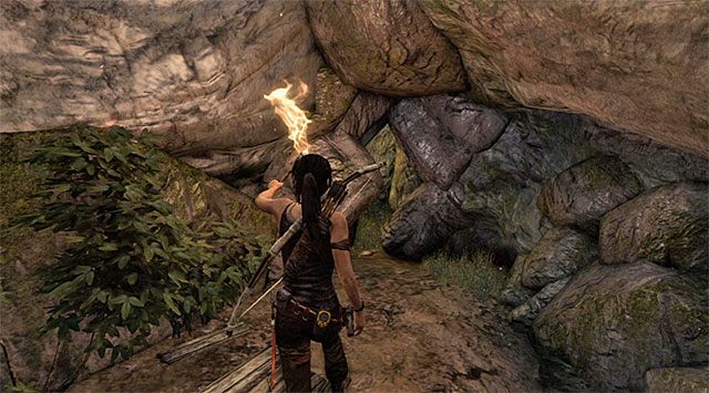 Po zakończonych walkach pozbieraj cenne zapasy i przystąp do eksploracji nowej lokacji gry, czyli Base Approach (Podejście do bazy) - Znajdź bunkier | 8 - Wołanie o pomoc | Solucja Tomb Raider - Tomb Raider - poradnik do gry