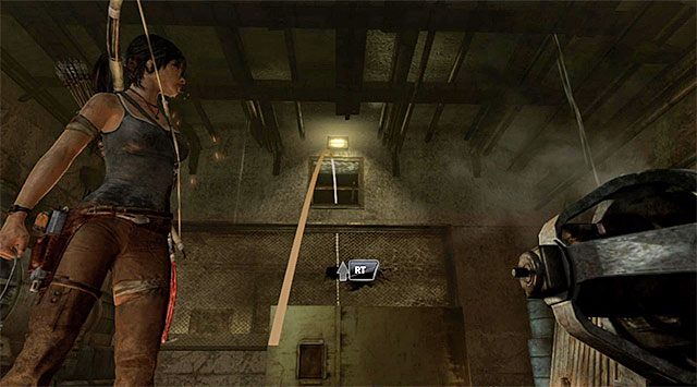 Rozejrzyj się po pomieszczeniu za lampami naftowymi i podnieś jedną z nich - Znajdź konsolę łączności | 8 - Wołanie o pomoc | Solucja Tomb Raider - Tomb Raider - poradnik do gry