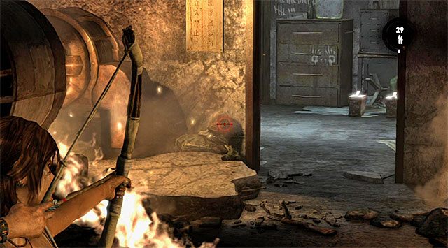 Możesz już przejść do pomieszczenia, w którym znajduje się ciężko ranny przeciwnik - Znajdź konsolę łączności | 8 - Wołanie o pomoc | Solucja Tomb Raider - Tomb Raider - poradnik do gry