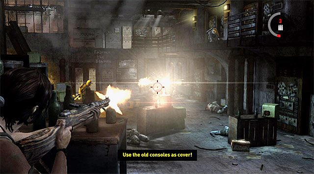 Dopiero teraz skup się na atakowaniu pozostałych wrogów - Znajdź konsolę łączności | 8 - Wołanie o pomoc | Solucja Tomb Raider - Tomb Raider - poradnik do gry