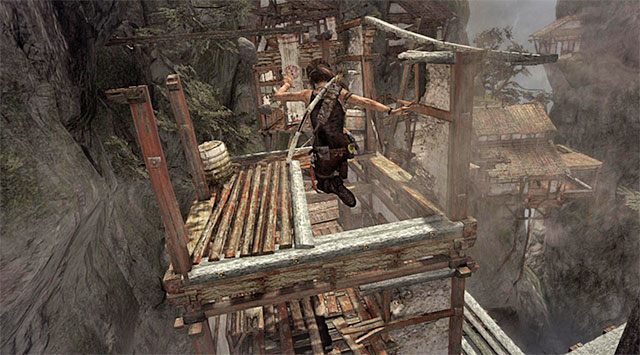 Musisz teraz wziąć udział w dłuższej sekwencji ucieczki - Znajdź drogę powrotną do wioski w górach | 9 - Rzadziej uczęszczana ścieżka - Tomb Raider - poradnik do gry