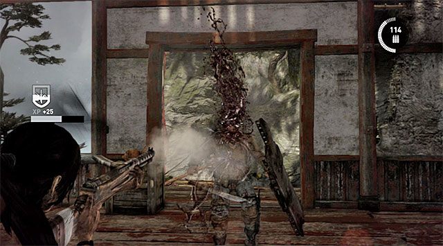 Przed Tobą nowy pojedynek z przeciwnikiem z tarczą - Znajdź drogę powrotną do wioski w górach | 9 - Rzadziej uczęszczana ścieżka - Tomb Raider - poradnik do gry