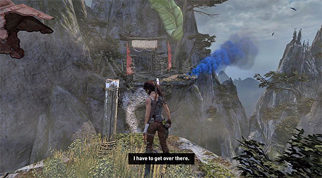 Pozostało ci już tylko obrócić się w stronę widocznego w oddali wschodniego klifu, czyli miejsca, w którym pilot pozostawił sygnał dymny - Dotrzyj do sygnału dymnego | 10 - Nieczyste sumienie, 11 - Kolejny bałagan - Tomb Raider - poradnik do gry