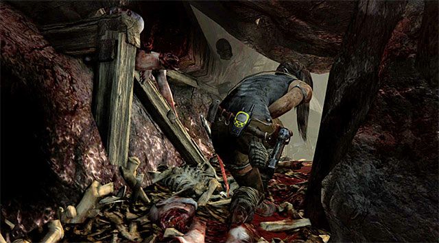 Jako że w okolicy nie ma żadnych ciekawych przedmiotów zlokalizuj od razu dziurę w ścianie i zacznij się przez nią przeciskać - 11 - Kolejny bałagan - Wydostań się z klasztoru | 10 - Nieczyste sumienie, 11 - Kolejny bałagan - Tomb Raider - poradnik do gry