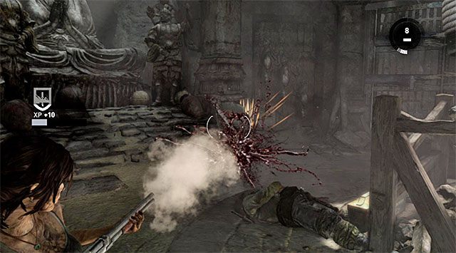 Podążaj wąskim przejściem aż dotrzesz do dziury w ścianie, do której należy doskoczyć - 11 - Kolejny bałagan - Wydostań się z klasztoru | 10 - Nieczyste sumienie, 11 - Kolejny bałagan - Tomb Raider - poradnik do gry