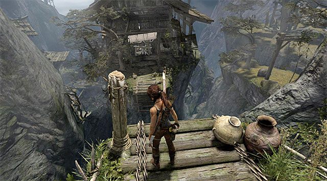 Przeskocz nad niewielką przepaścią i zbadaj ciała pokonanych bandytów - Znajdź drogę do bazy Solarii | 12 - Przyjaciółka w potrzebie | Tomb Raider - Tomb Raider - poradnik do gry