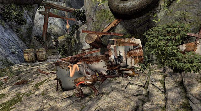 Niezależnie od tego jak się zachowałeś na sam koniec musisz wybrać lewą ścieżkę - Zejdź do bazy Solarii | 12 - Przyjaciółka w potrzebie | Solucja Tomb Raider - Tomb Raider - poradnik do gry