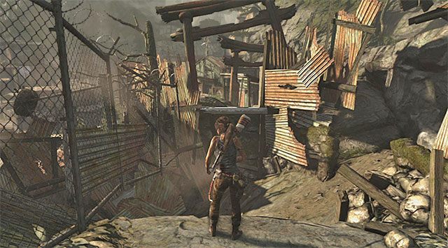 Pozostań na głównej ścieżce prowadzącej do lokacji Shantytown (Miasto ubogich) - Poszukaj pierwszej pomocy | 13 - Otwarte rany | Solucja Tomb Raider - Tomb Raider - poradnik do gry