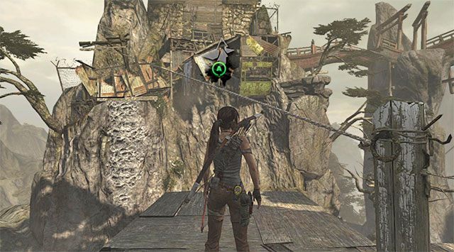 Pozbieraj zapasy od wszystkich pokonanych przeciwników, a następnie skorzystaj z jednej z lin, po których bandyci zjeżdżali z zamiarem zmniejszenia dystansu do głównej bohaterki - Przedostań się do twierdzy Solarii | 16 - Nikt nie zostanie z tyłu | Tomb Raider - Tomb Raider - poradnik do gry