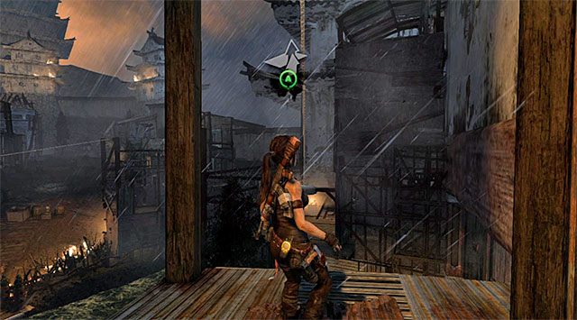 Docelowo musisz znaleźć się na najwyżej położonej półcę - Ucieknij z bazy Solarii | 17 - Prosto w ogień | Solucja Tomb Raider - Tomb Raider - poradnik do gry
