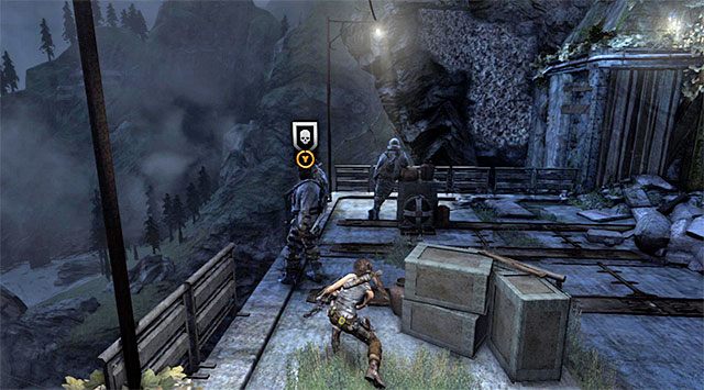 Zachowaj ostrożność, bo w okolicy przebywa dwóch bandytów - Wejdź do ośrodka badawczego | 23 - Łowca burz | Solucja Tomb Raider - Tomb Raider - poradnik do gry