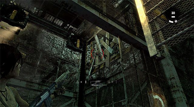 Zejdź na dół, powracając do miejsca, w którym chwytałeś się wcześniej drabinki - Odkryj pradawny grobowiec | 23 - Łowca burz | Solucja Tomb Raider - Tomb Raider - poradnik do gry