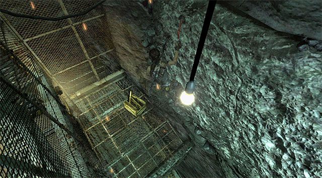 Przesuwaj się w lewo, doskakując po drodze do nowej ściany - Odkryj pradawny grobowiec | 23 - Łowca burz | Solucja Tomb Raider - Tomb Raider - poradnik do gry