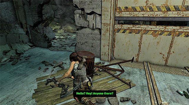 Powróć na drugi poziom, a następnie wskocz do szybu windy, dzięki czemu dotrzesz na upragnione pierwsze piętro - Odkryj pradawny grobowiec | 23 - Łowca burz | Solucja Tomb Raider - Tomb Raider - poradnik do gry