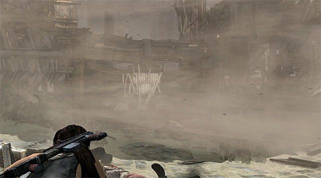 Przesuwaj się nieustannie do przodu, zatrzymując się tylko w sytuacji gdy Lara odniesie poważniejsze obrażenia - Uratuj Sam porwaną przez Mathiasa (1) | 24 - Powrót | Solucja Tomb Raider - Tomb Raider - poradnik do gry