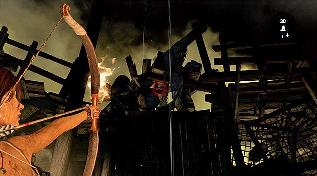 Zwróć się teraz w stronę znajdującej się po lewej stronie barykady - Opcjonalne grobowce - Summit Forest (las na szczycie) | Opcjonalne grobowce - Shantytown i Summit Forest - Tomb Raider - poradnik do gry