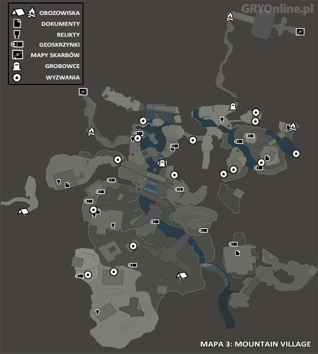 Mapa 3: Mountain Village (Wioska w górach) - Mapa | Sekrety - Mountain Village (Wioska w górach) | Sekrety Tomb Raider - Tomb Raider - poradnik do gry