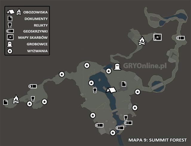 Mapa 9: Summit Forest (Las na szczycie) - Mapa | Sekrety - Base Approach (Podejście do bazy) | Sekrety Tomb Raider - Tomb Raider - poradnik do gry