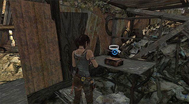 Skrzynka z inro leży na stole - Relikty | Sekrety - Shantytown (Miasto ubogich) | Sekrety Tomb Raider - Tomb Raider - poradnik do gry