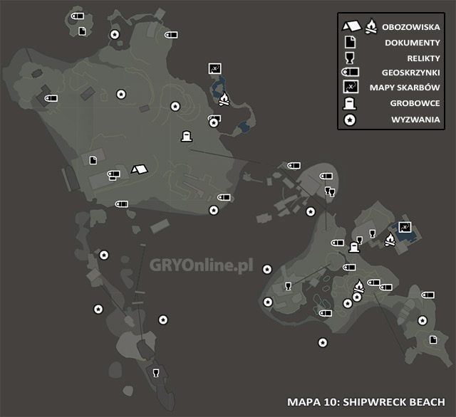 Mapa 10: Shipwreck Beach (Plaża wraków) - Mapa | Sekrety - Shipwreck Beach (Plaża wraków) | Sekrety Tomb Raider - Tomb Raider - poradnik do gry