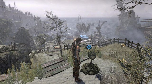 Na sam koniec przedostań się na wyższą skalną półkę - Łupienie kopców | Sekrety - Shipwreck Beach (Plaża wraków) | Sekrety Tomb Raider - Tomb Raider - poradnik do gry