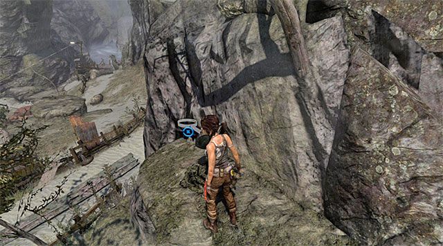 Po dotaciu na górną półkę podejdź do kopca z zamiarem jego zbadania (nagroda: 5 punktów doświadczenia) - Łupienie kopców | Sekrety - Shipwreck Beach (Plaża wraków) | Sekrety Tomb Raider - Tomb Raider - poradnik do gry