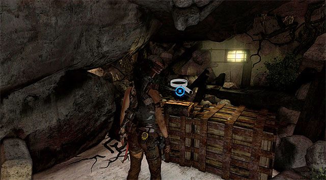 Przedostań się na najwyżej położoną półkę i zabierz hełm ze skrzynki (nagroda: 25 punktów doświadczenia) - Relikty | Sekrety - Research Base i Chasm Stronghold | Sekrety Tomb Raider - Tomb Raider - poradnik do gry