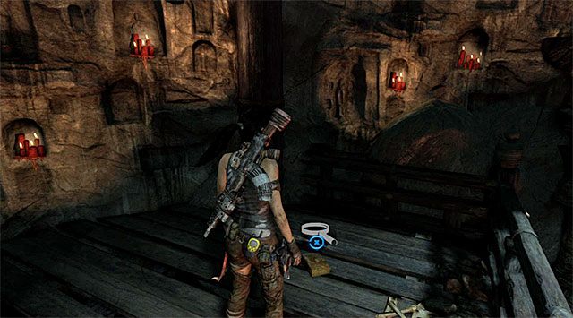 Omiń lewy mechanizm i dotrzyj do końcowej części wspomnianego balkoniku, dzięki czemu łatwo zlokalizujesz dokument (nagroda: 500 punktów doświadczenia) - Dokumenty | Sekrety - Chasm Shrine, Ziggurat i Dziennik Lary | Tomb Raider - Tomb Raider - poradnik do gry