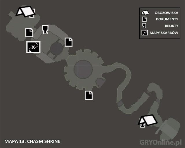 Mapa 13: Chasm Shrine - Mapa | Sekrety - Chasm Shrine, Ziggurat i Dziennik Lary | Sekrety Tomb Raider - Tomb Raider - poradnik do gry