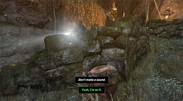 Tuż po odzyskaniu kontroli nad Larą musisz przystąpić do działania - Unikaj wykrycia podczas próby ucieczki | 7 - Spotkanie na górze | Tomb Raider - Tomb Raider - poradnik do gry