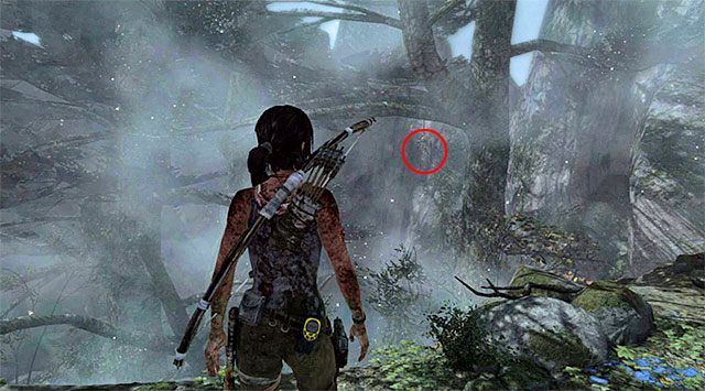Zatrzymaj się tuż po tym jak główna bohaterka wyprostuje się - Łowca duchów | Sekrety - Coastal Forest (Nadbrzeżny las) | Sekrety Tomb Raider - Tomb Raider - poradnik do gry