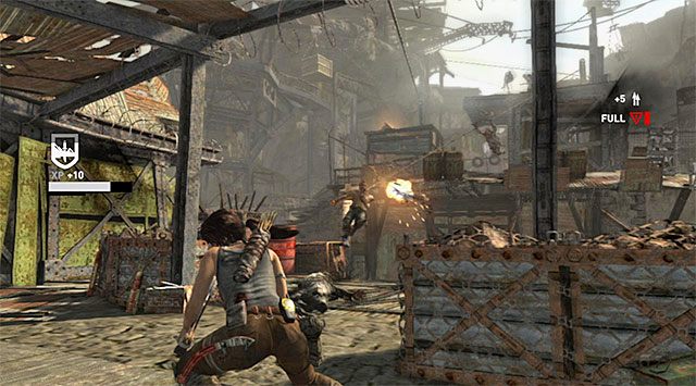 Druga część tej bitwy rozpocznie się wraz z wyświetleniem cut-scenki informującej Cię o utworzeniu przez wrogów mostów linowych - Zinfiltruj pałac | 14 - Autostrada do piekła, 15 - Wybawczyni | Tomb Raider - Tomb Raider - poradnik do gry