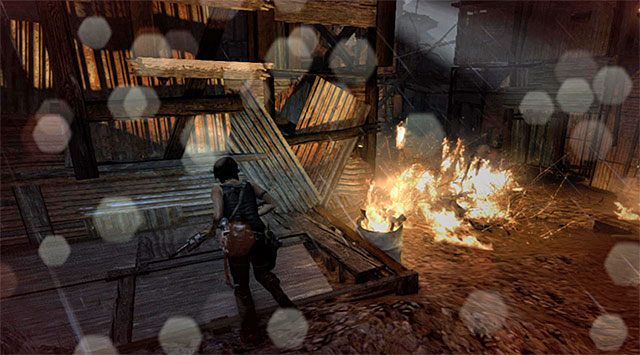 Oprócz stanowiska maszynowego uważaj też na dwóch bandytów, rozstawionych odpowiednio po lewej i prawej stronie - Spotkaj się z Sam | 17 - Prosto w ogień | Solucja Tomb Raider - Tomb Raider - poradnik do gry