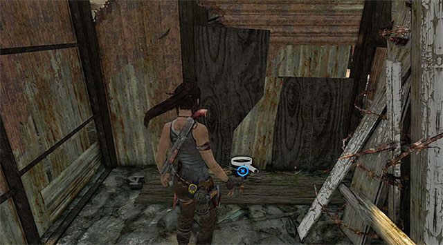 Po wejściu do chatki podnieś pojemnik z podłogi (nagroda: 5 punktów doświadczenia) - Składziki GPS (01 - 07) | Sekrety - Shantytown (Miasto ubogich) | Tomb Raider - Tomb Raider - poradnik do gry