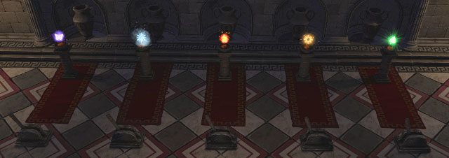 Aby dostać się do wnętrz musisz ułożyć kolorową zagadkę w kolejności jak na podanym rysunku - For Whom the Cowbell Tolls | Rozdział II - The Once and Coming King | Impire - Impire - poradnik do gry