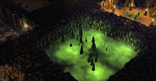 Pierwszy portal przeteleportuje go do jamy z kwasem i obniży porządnie jego życie - tylko silne jednostki przetrwają - For Whom the Cowbell Tolls | Rozdział II - The Once and Coming King | Impire - Impire - poradnik do gry