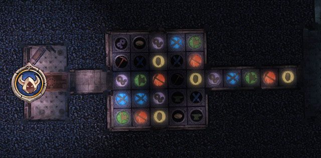 Rozwiązanie jej jest proste: spójrz na kolejność pięciu płytek na obrazku powyżej (może być inna), patrząc od prawej strony - Under the Mountain | Rozdział III - The Sovereignkiller | Impire - Impire - poradnik do gry