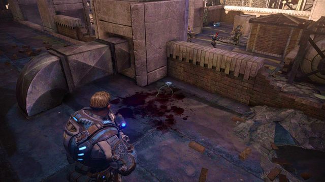 Po jego zabiciu, nim przejdziesz na kolejny dach, przejdź na lewą stronę - Dachy przy ulicy State - Przedmieścia Halvo Bay - Gears of War: Judgment - poradnik do gry