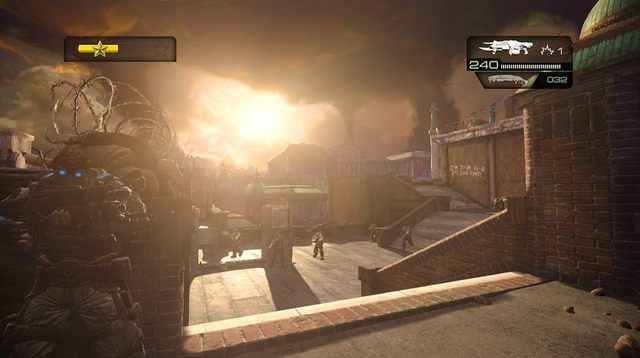 Następni wrogowie, wejdą po linach po przeciwnej stronie dachu - Dachy placu muzealnego - Przedmieścia Halvo Bay - Gears of War: Judgment - poradnik do gry