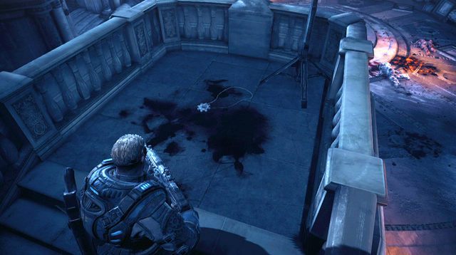 Kiedy zabijesz Rozrywacza zajmij się pozostałymi małymi jednostkami wroga (w tym snajperami na podwyższeniu) - Sala sądowa - Budynek sądu - Gears of War: Judgment - poradnik do gry