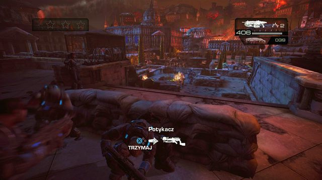 Na podstawie rzeźby odnajdziesz symbol odtajnionej misji - Schody - Budynek sądu - Gears of War: Judgment - poradnik do gry