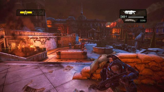 Cały etap polega na rozsądnym zarządzaniu amunicją do Granatnika, którą wykorzystuj na większe jednostki oraz Furiarzy oraz podnoszeniu jej zapasów od martwych wrogów - Schody - Budynek sądu - Gears of War: Judgment - poradnik do gry