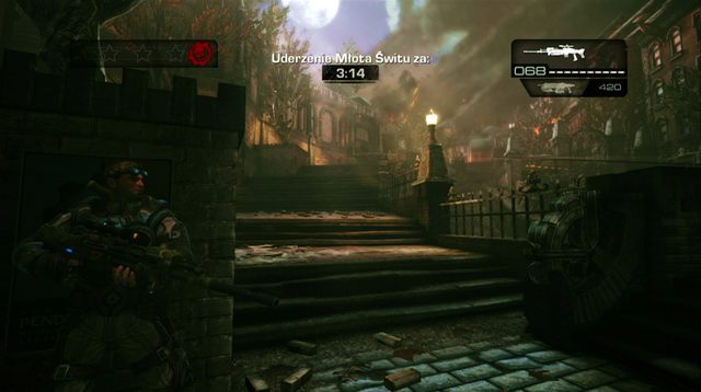 Przejdź mostem na lewą stronę i schowaj się za pierwszą osłoną - Dzielnica Riverwalk - Muzeum chwały wojskowej - Gears of War: Judgment - poradnik do gry